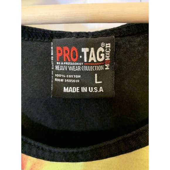 Grindin UCOG Men’s Sz L Black Muscle T Shirt All Over Print Front Hit‎ Pro Tag - Picture 2 of 6